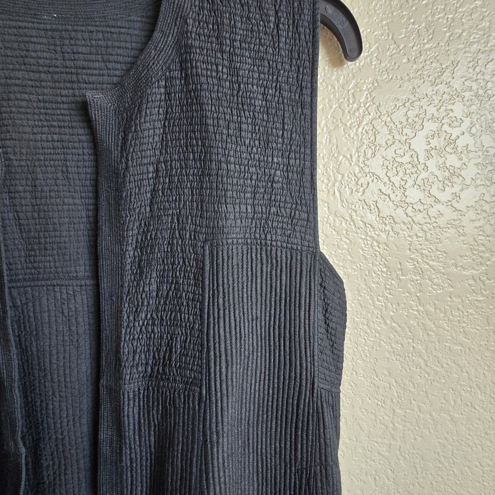 Duster Long Vest Lagenlook  M Ribbed Side Pockets/Side Slits, Lightweight Read - Picture 5 of 10